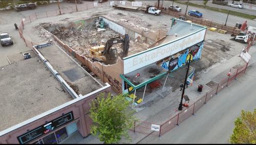 Backhoe at Extra Foods 7