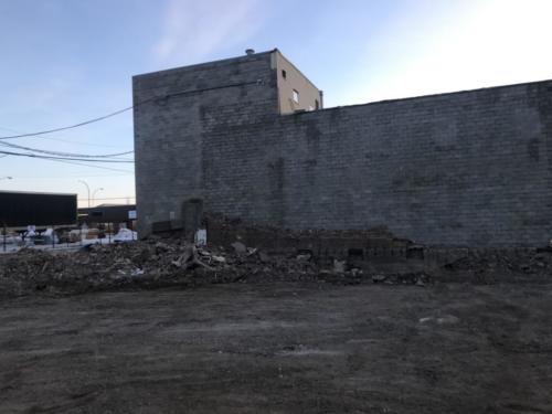 Site Work During Demolition of the Steakhouse Building in North Battleford, SK