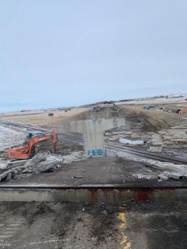 February.March 2021 - Bridge Demolition, Process Materials & Concrete @ Trans Canada Highway #1, Westbound Lanes Above Railroad Tracks
